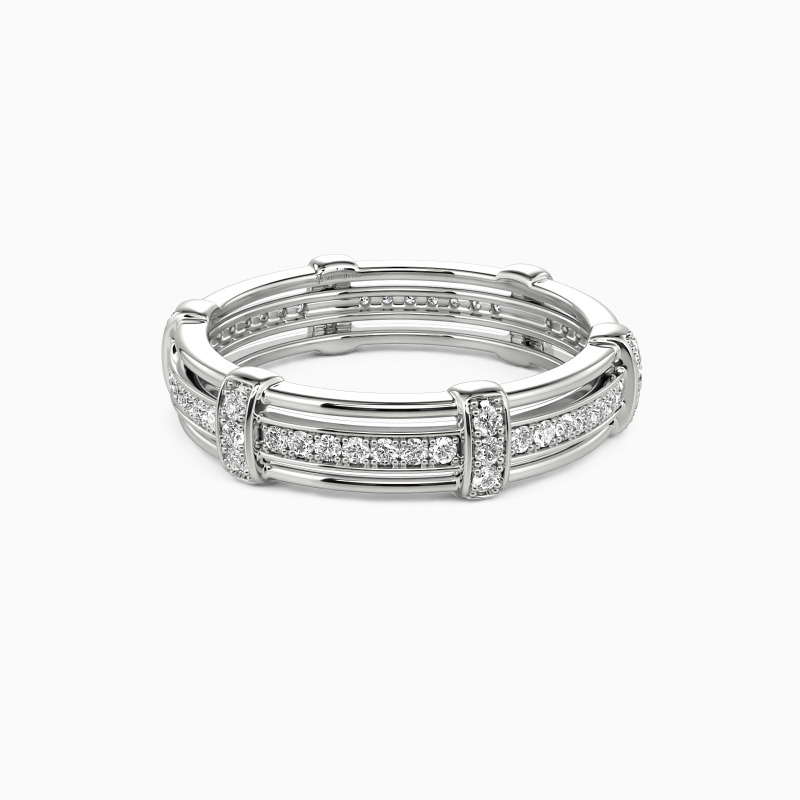 "Love Knot" Pave Set Men's Wedding Ring