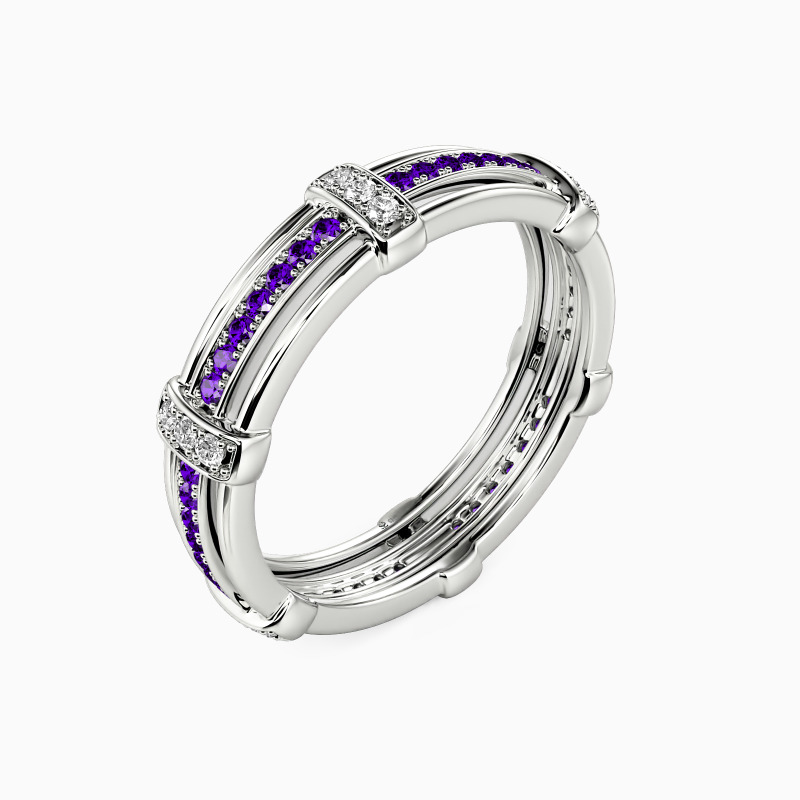 "Love Knot" Pave Set Men's Wedding Ring