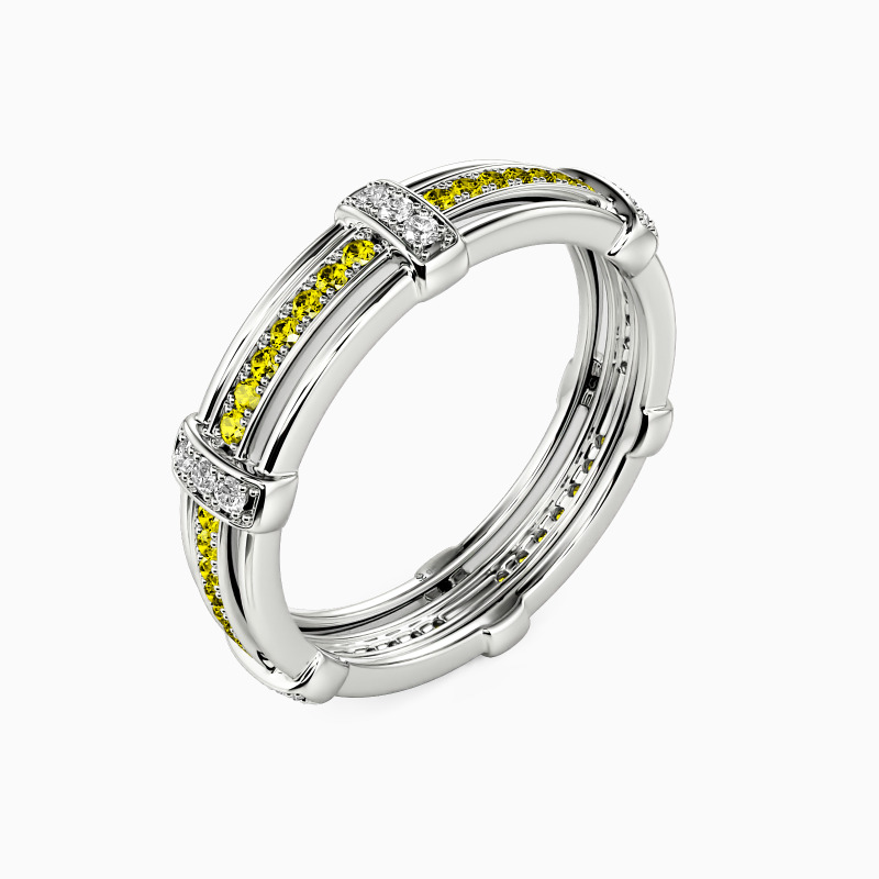 "Love Knot" Pave Set Men's Wedding Ring