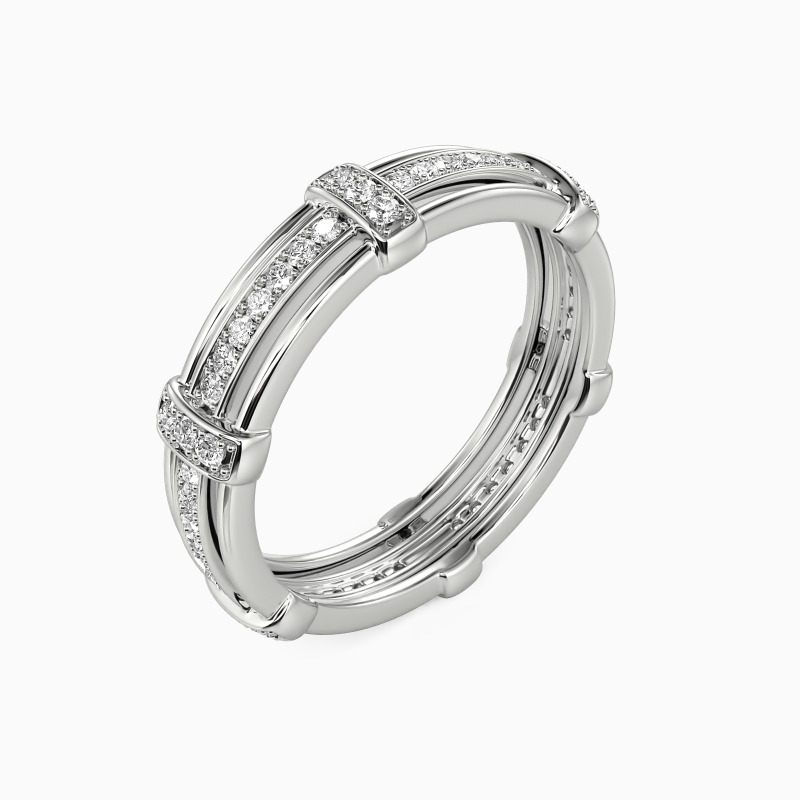 "Love Knot" Pave Set Men's Wedding Ring