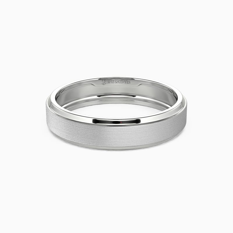 "Happy Times" Matte Brushed Men's Wedding Ring