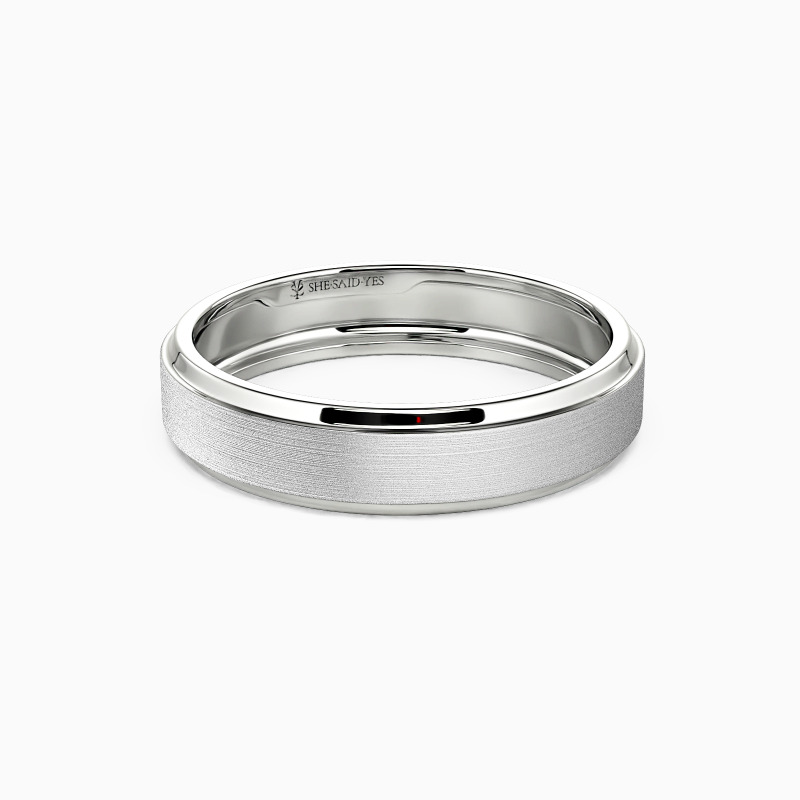 "Happy Times" Matte Brushed Men's Wedding Ring