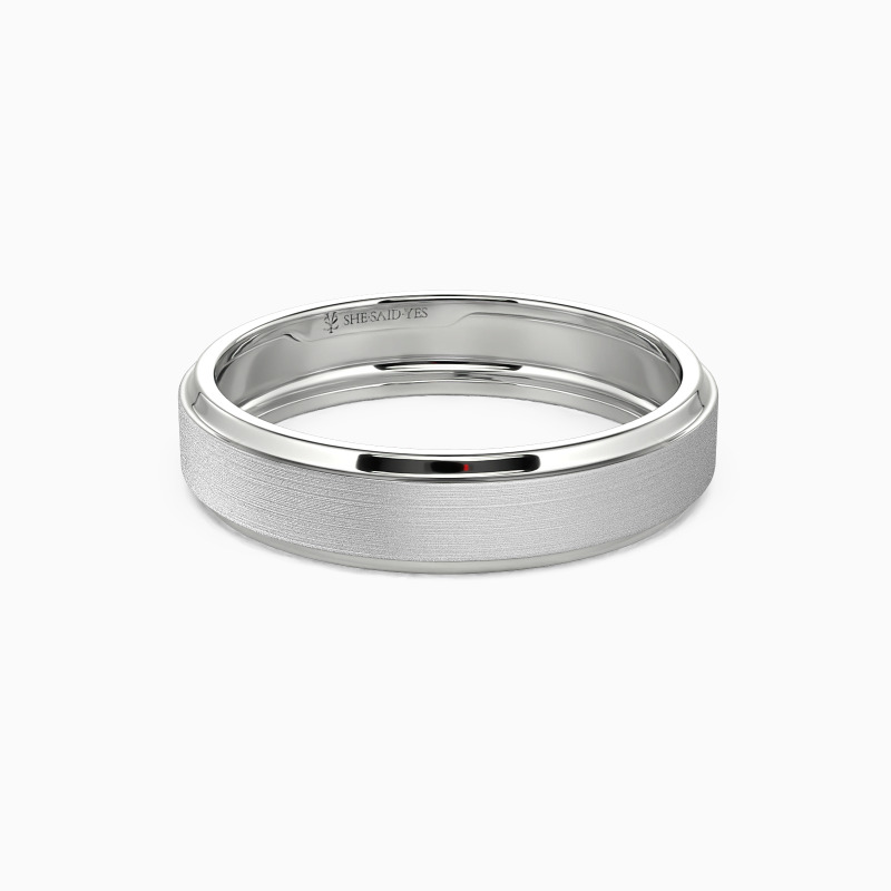 "Happy Times" Matte Brushed Men's Wedding Ring