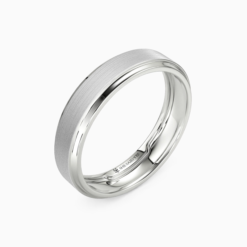 "Happy Times" Matte Brushed Men's Wedding Ring