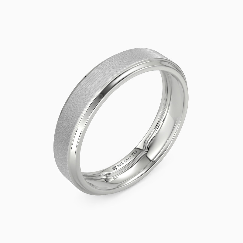 "Happy Times" Matte Brushed Men's Wedding Ring