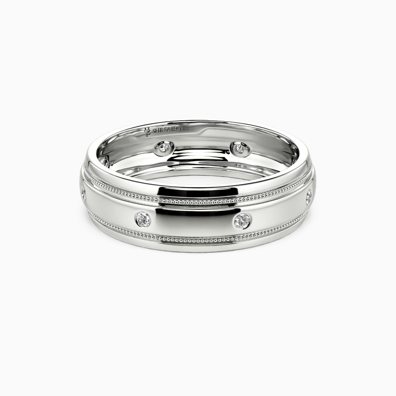 "You And Gentleness" Channel Set Men's Wedding Ring