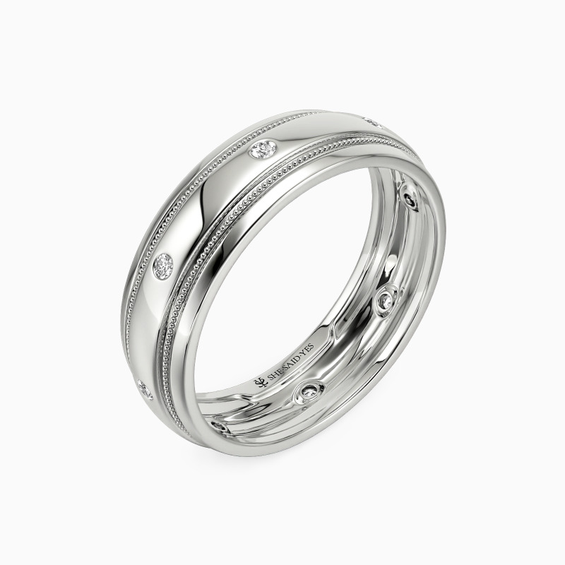 "You And Gentleness" Channel Set Men's Wedding Ring