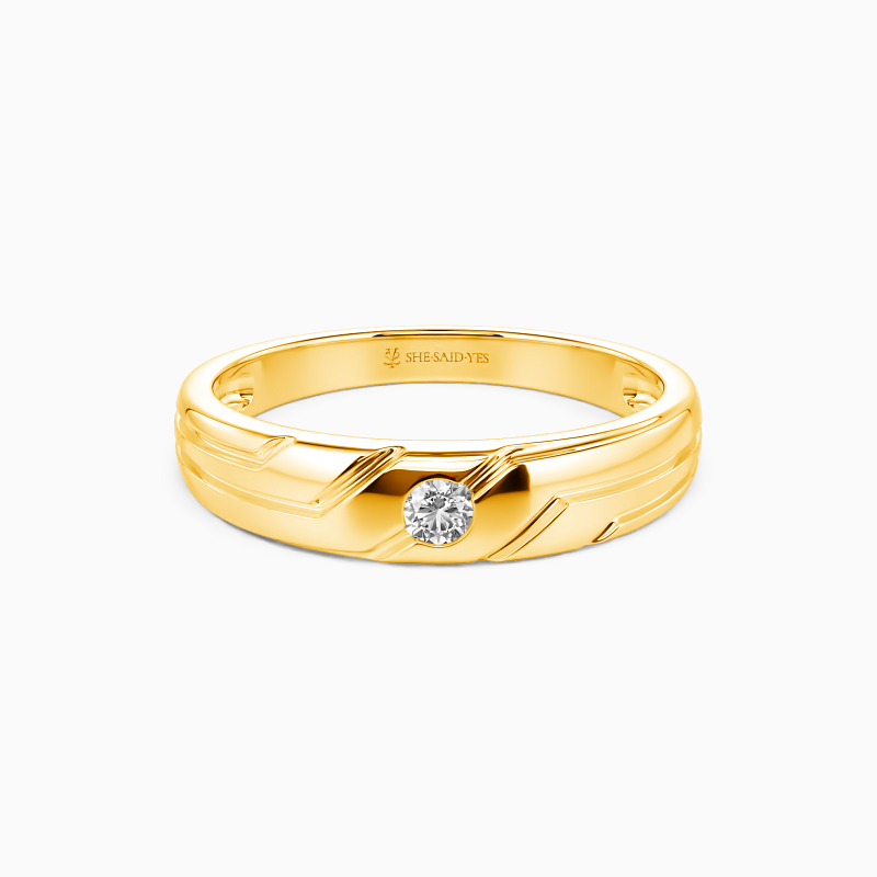 "My Hope My Inspiration " Asymmetric Men's Wedding Ring