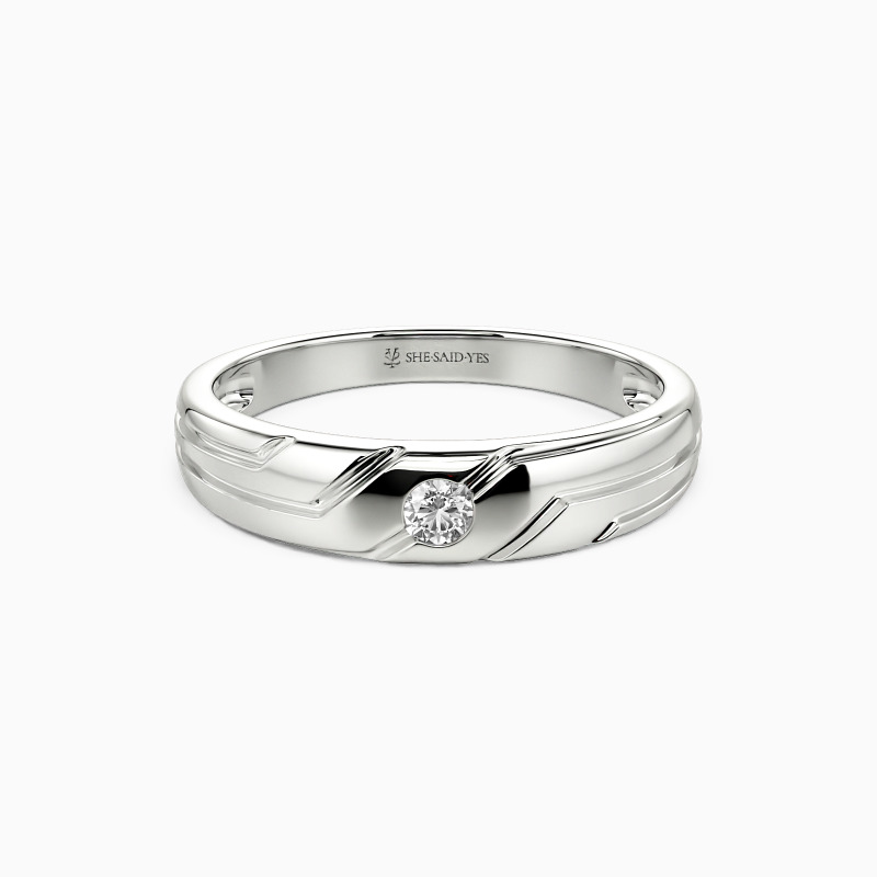 "My Hope My Inspiration " Asymmetric Men's Wedding Ring