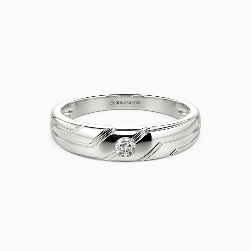 "Mon espoir, mon inspiration" Bague de mariage pour homme asymétrique