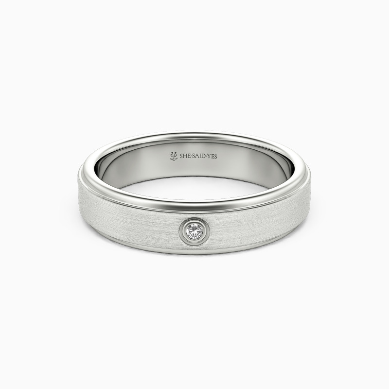 "Engagement ferme" Bague de mariage pour homme brossée mate