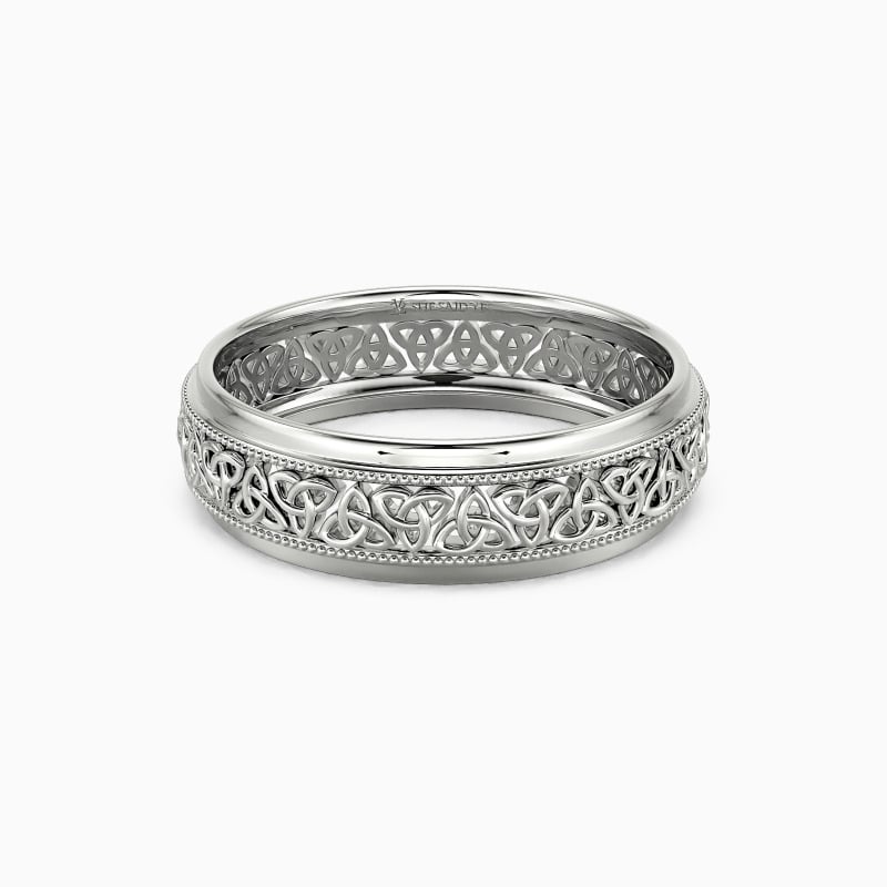 "Life Eternity" Textured Men's Wedding Ring