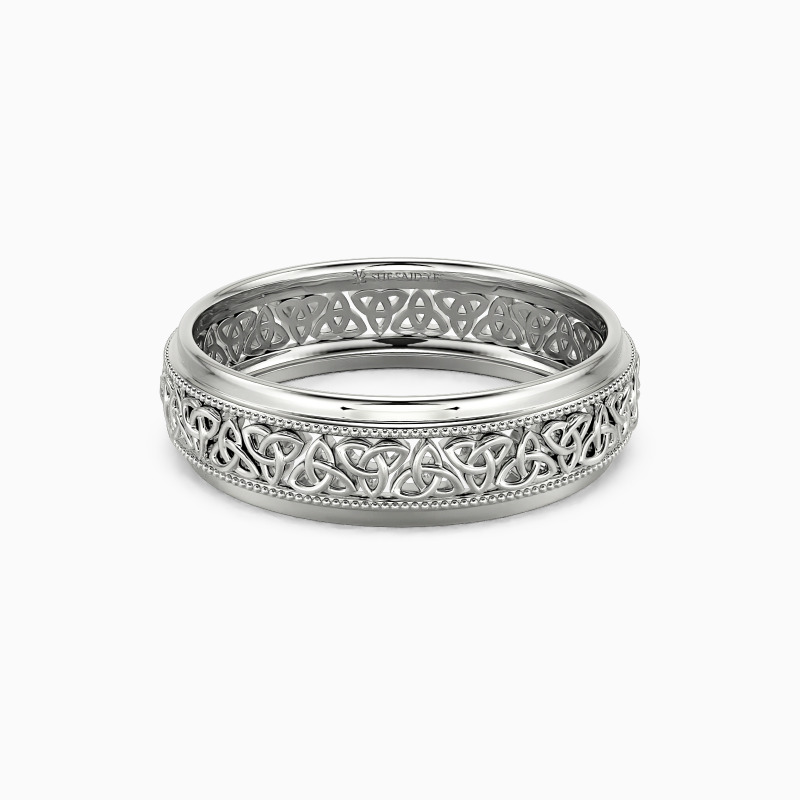 "Life Eternity" Textured Men's Wedding Ring