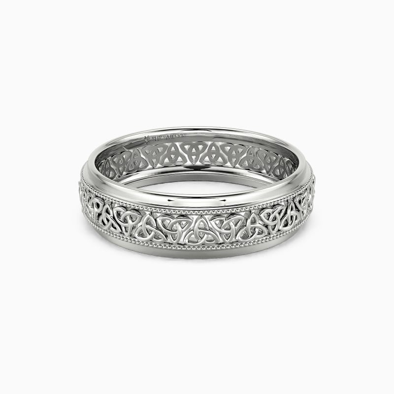 "Life Eternity" Textured Men's Wedding Ring
