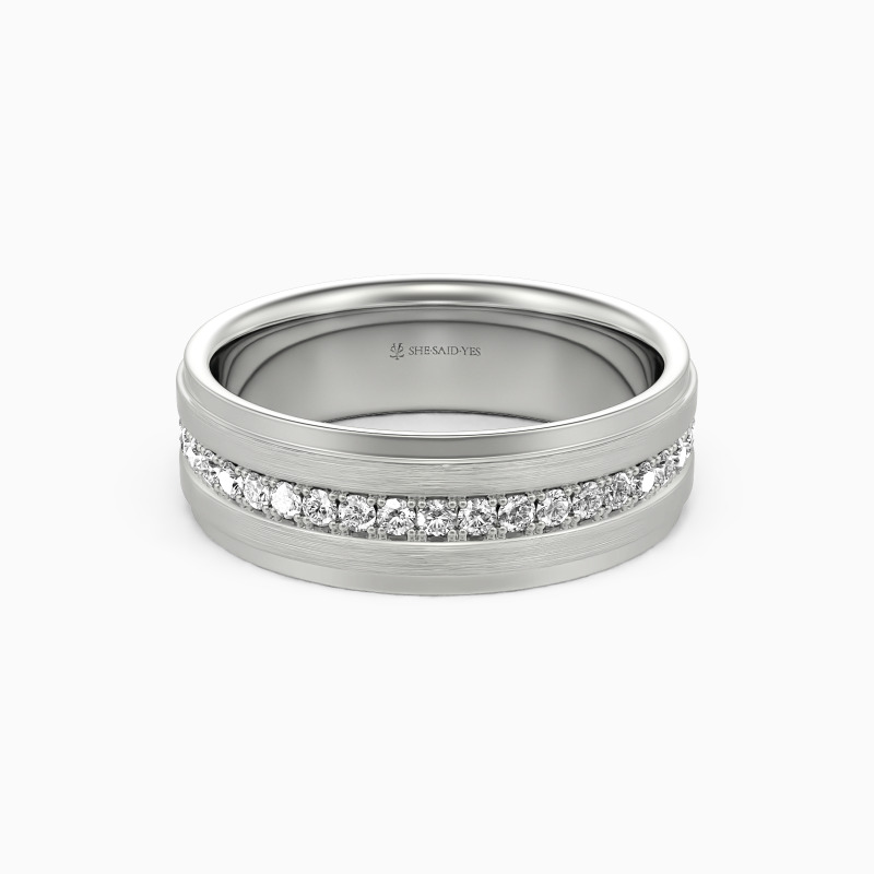 "Beyond the Time" Matte Brushed Men's Wedding Ring
