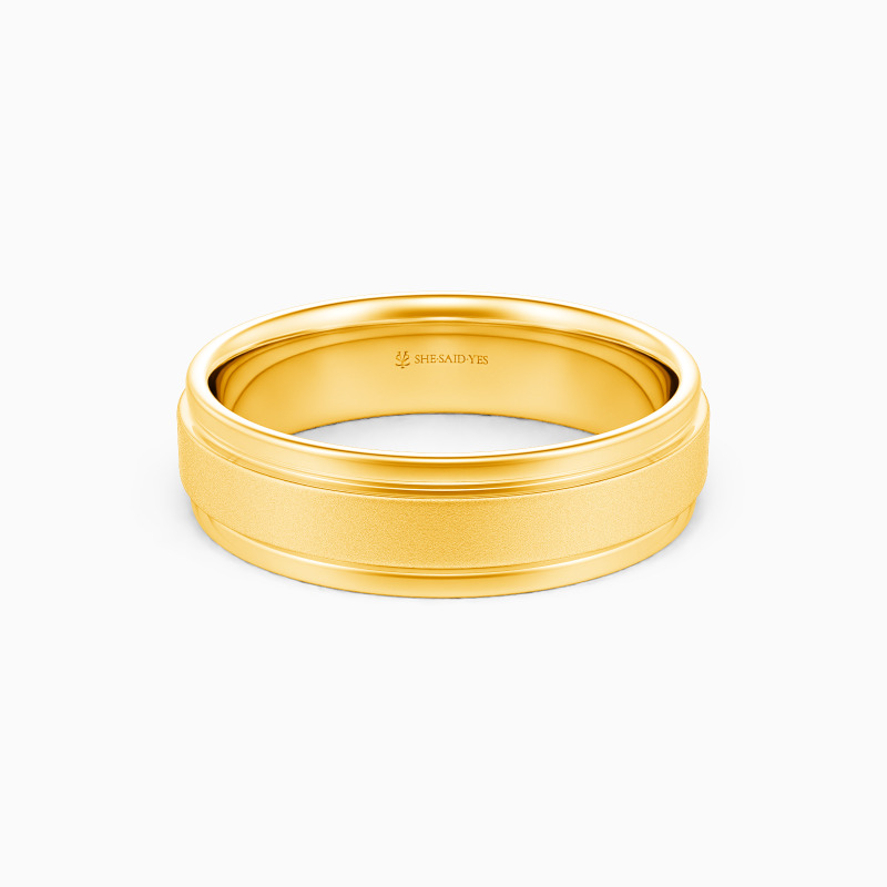 "Forever Be Yours" Matte Step Edge Men's Wedding Ring