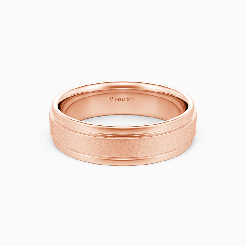 "Forever Be Yours" Matte Step Edge Men's Wedding Ring