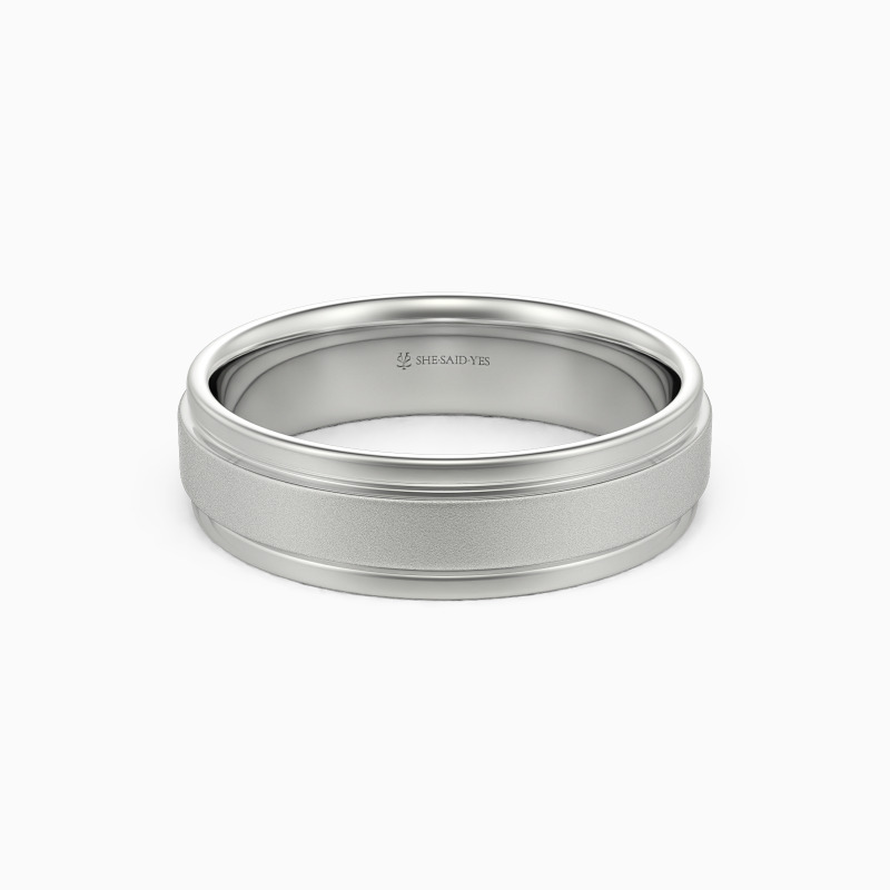 "Forever Be Yours" Matte Step Edge Men's Wedding Ring
