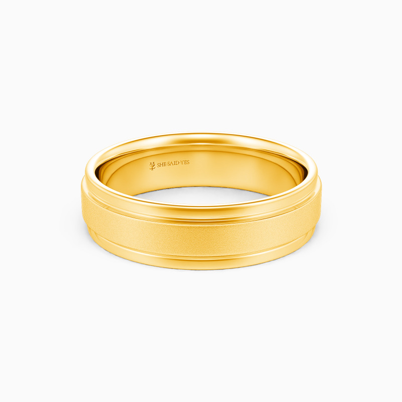 "Forever Be Yours" Matte Step Edge Men's Wedding Ring