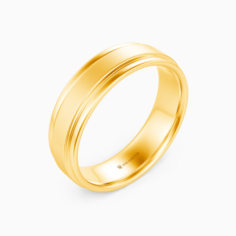 "Forever Be Yours" Matte Step Edge Men's Wedding Ring