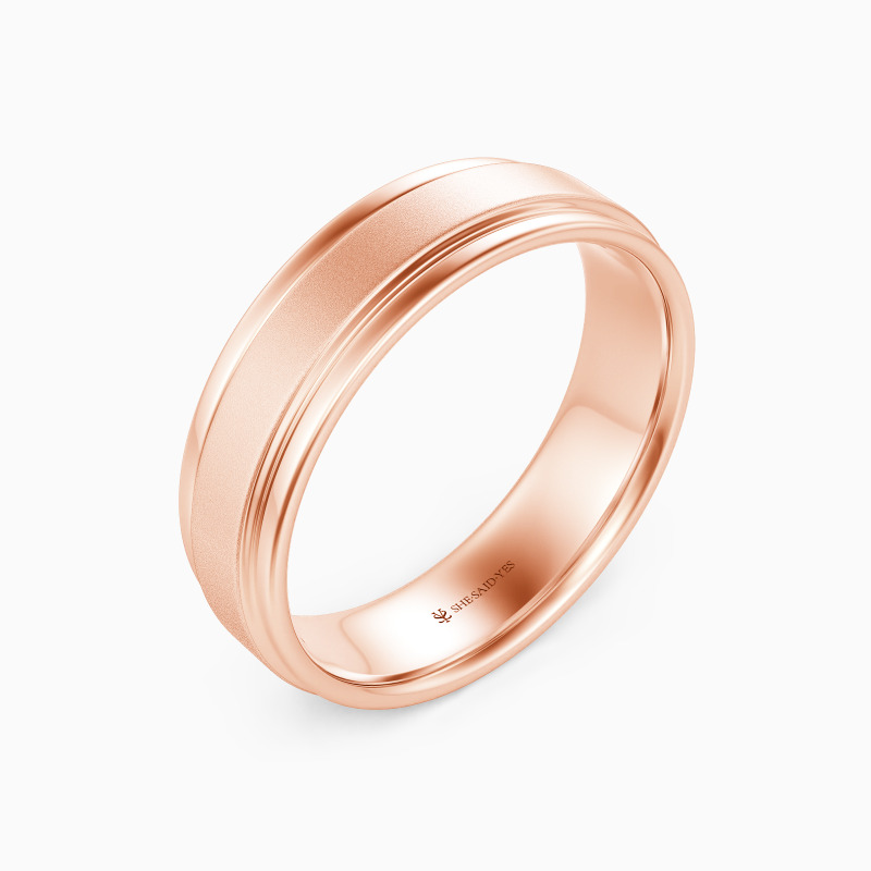 "Forever Be Yours" Matte Step Edge Men's Wedding Ring
