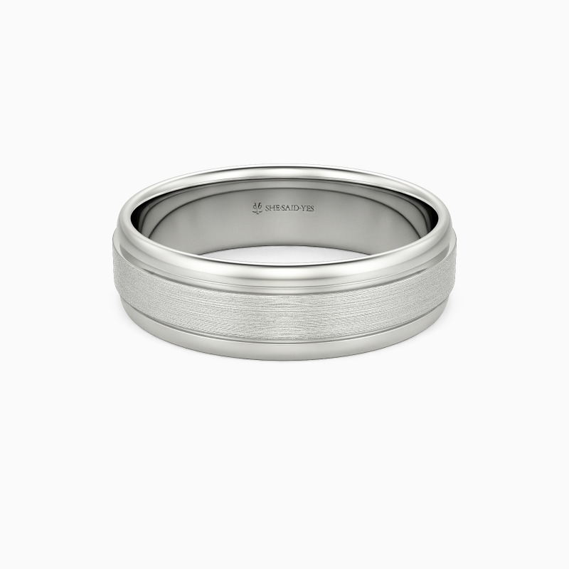 "The Gentle Satellites" Matte Brushed Men's Wedding Ring