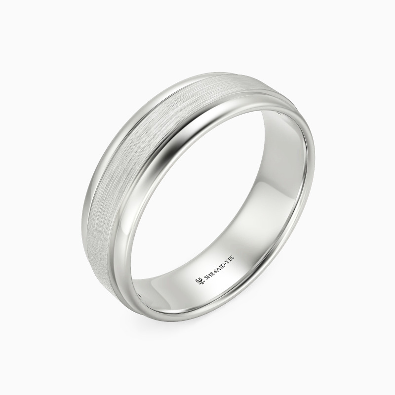 "The Gentle Satellites" Matte Brushed Men's Wedding Ring