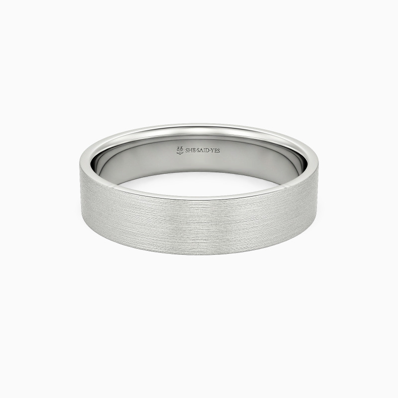 "Sojourn in Your Heart" Matte Brushed Men's Wedding Ring