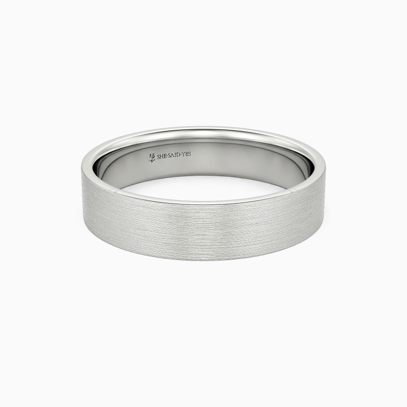 "Sojourn In Your Heart" Matte Brushed Men's Wedding Ring