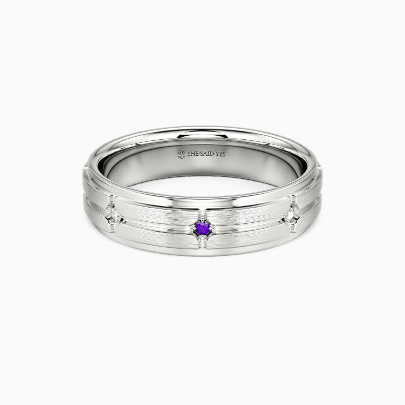 "My Silent Guardian" Matte Brushed Men's Wedding Ring