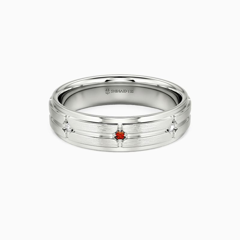 "My Silent Guardian" Matte Brushed Men's Wedding Ring