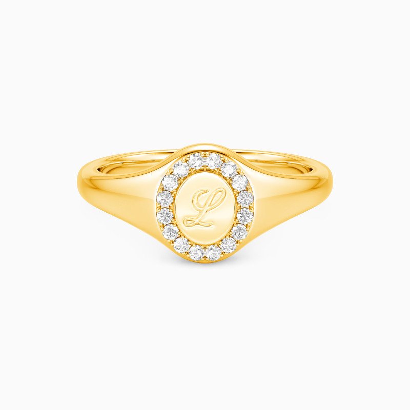 "Amoret" Initial Signet Ring