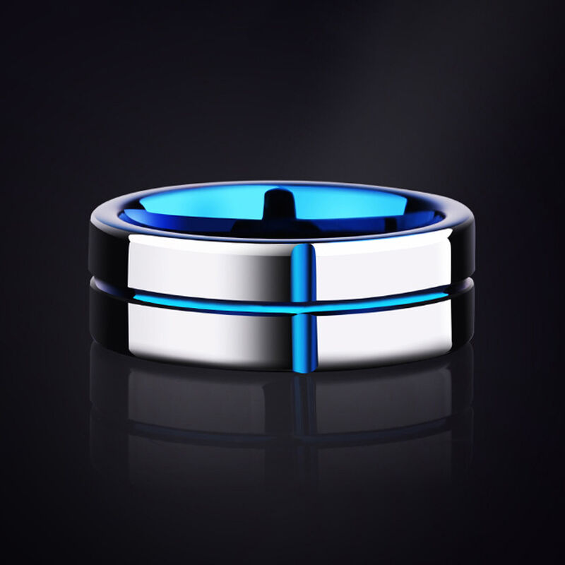 "Besiegeltes Schicksal" 8mm Herren-Ehering aus Wolframkarbid