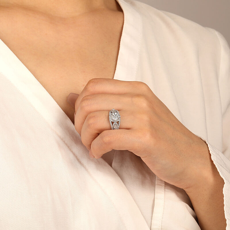 "A Salient Love" Cushion Cut Halo Engagement Ring