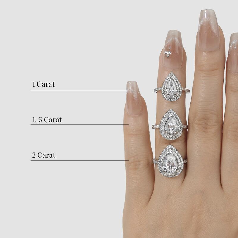 "You Are The World" 2ct Pear Cut Halo Engagement Ring