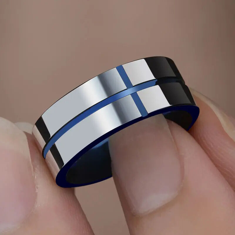 "Besiegeltes Schicksal" 8mm Herren-Ehering aus Wolframkarbid