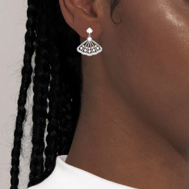 "At Last" Round Cut Drop Earrings