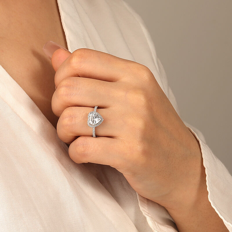 "You Are My Everything" 1.5ct Heart Cut Halo Engagement Ring