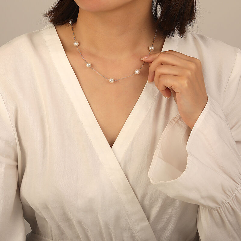 "A Joint Journey" 7.5-8.0mm Freshwater Pearl Necklace