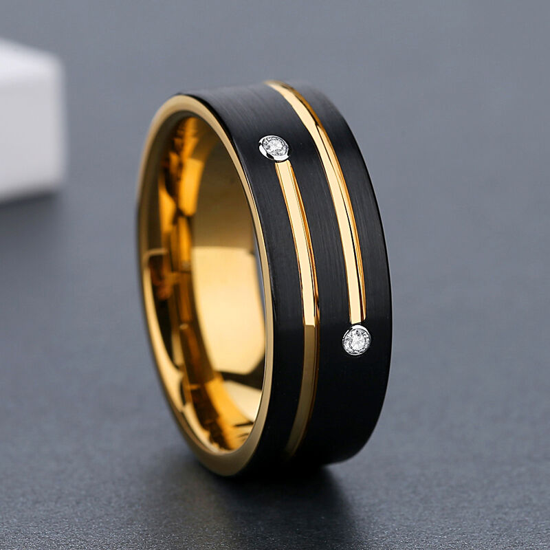 "Starlit Covenant" 8mm Tungsten Carbide Men's Wedding Ring