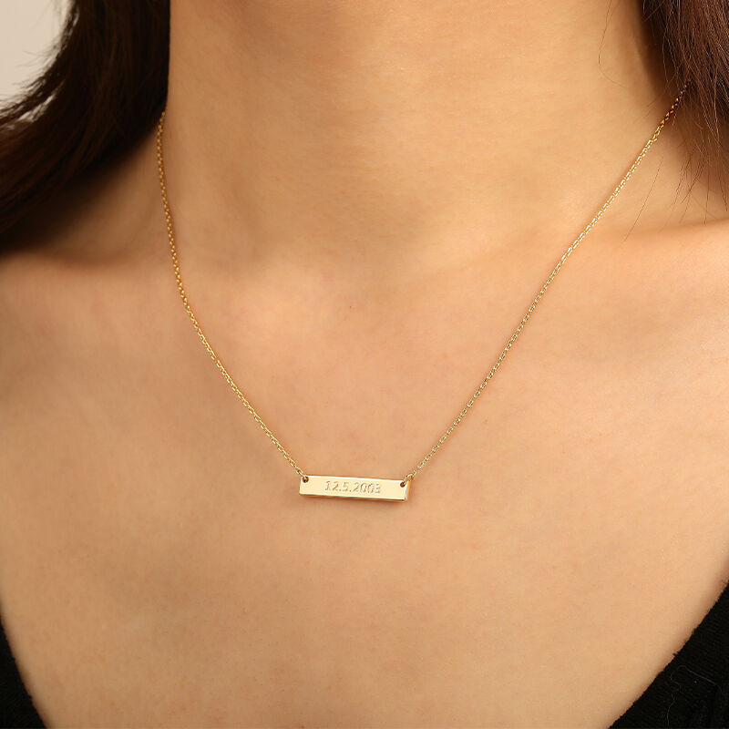 "Token of Our Years" Engravable Bar Necklace