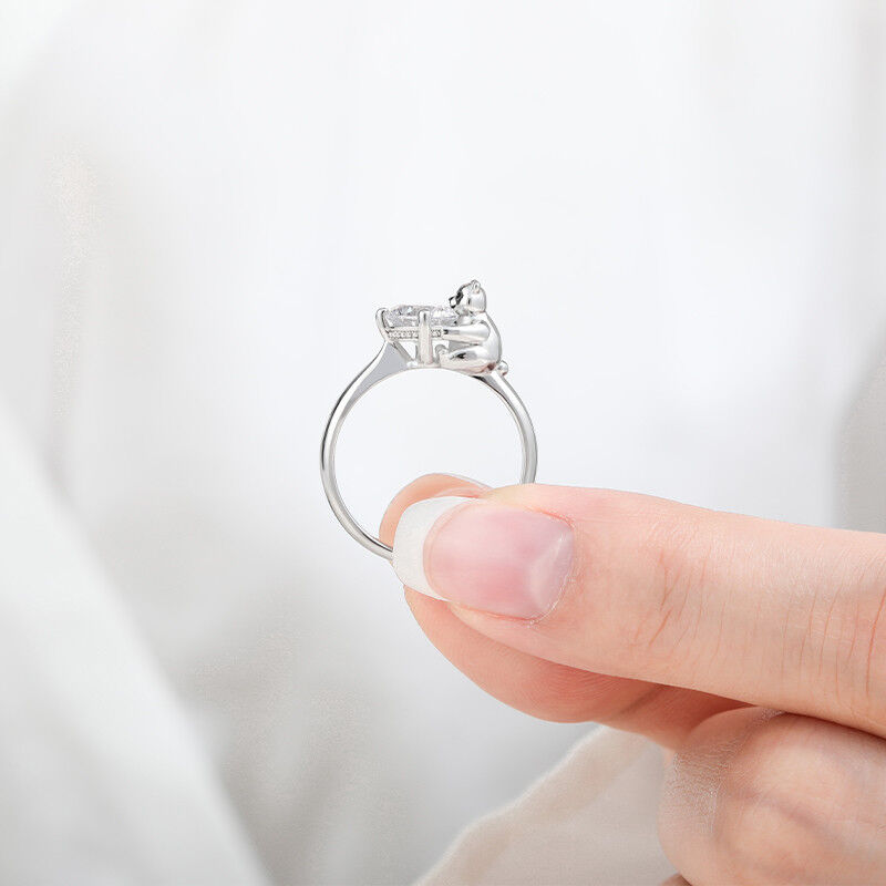 "Bear Hug" Round Cut Solitaire Engagement Ring