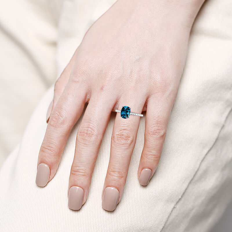 "Love You Like That" 4ct Elongated Cushion Side Stone Engagement Ring