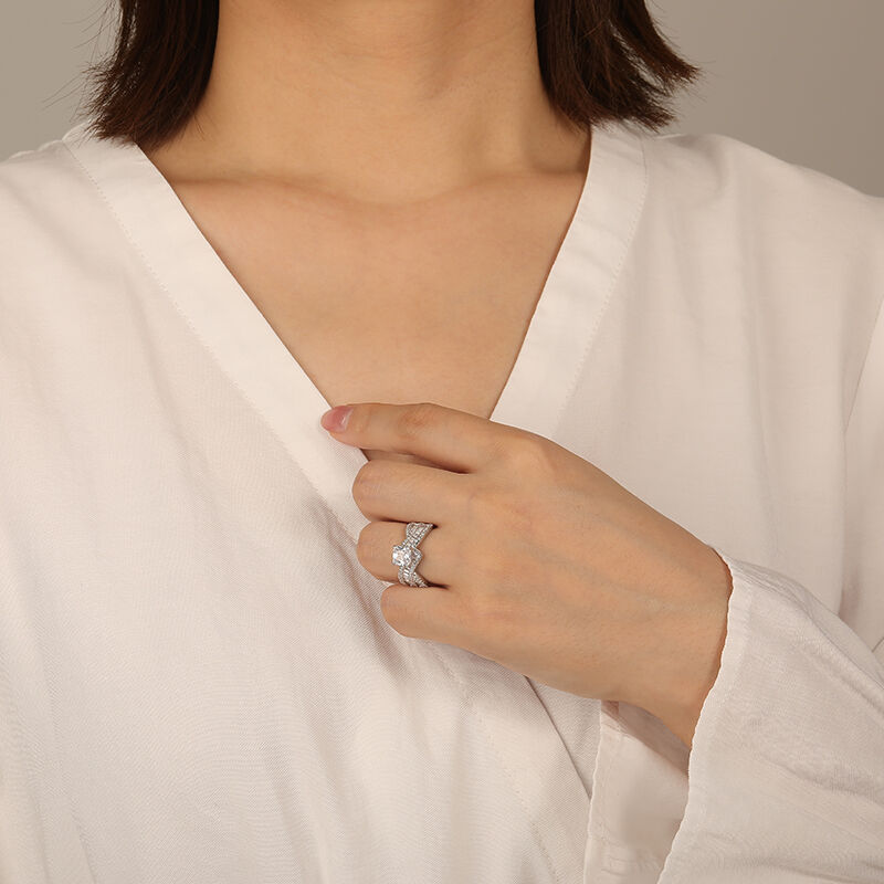 "Promise of Tomorrow" Radiant Cut Side Stone Engagement Ring