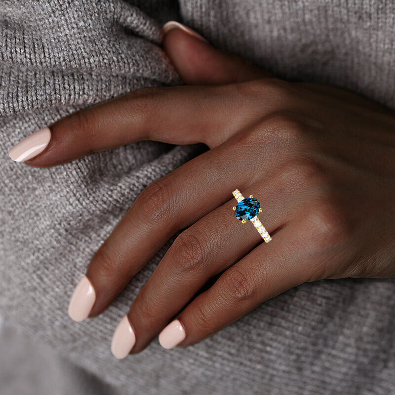 "Always & Eternally" Oval Cut Side Stone Engagement Ring