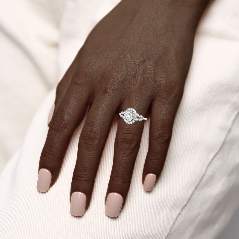 "A Flourishing Life" Oval Cut Halo Engagement Ring