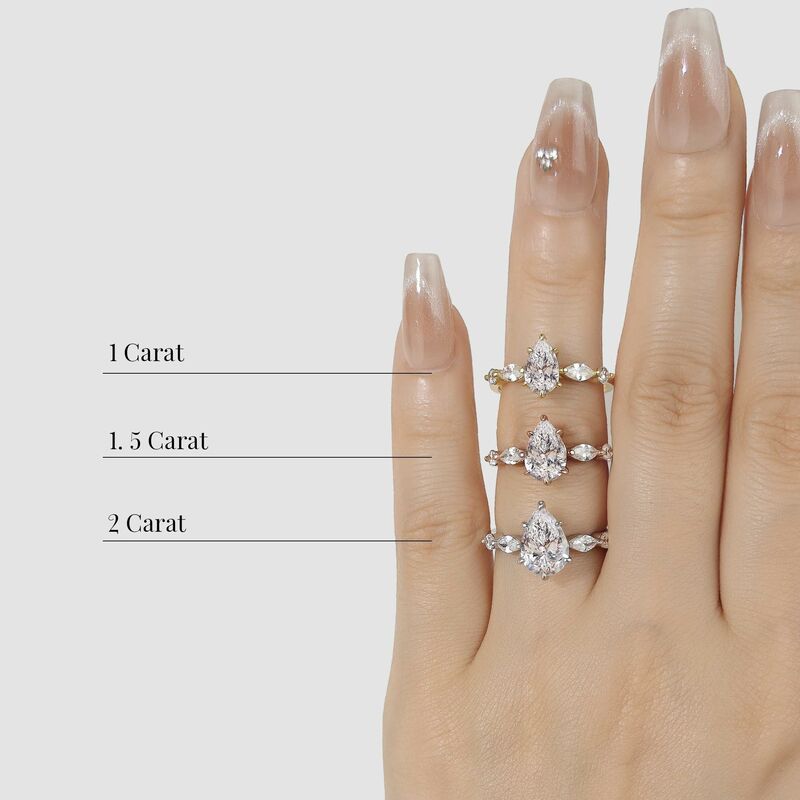 "The Portrait of Love" 2ct Pear Cut Side Stone Engagement Ring