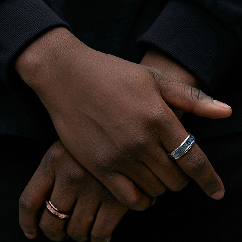 "Gears of Destiny" 8mm Ceramic Men's Wedding Ring