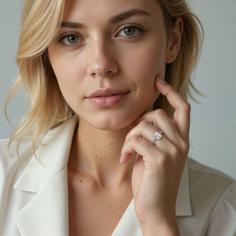 "Vision Of Love" Radiant Cut 2pcs Bridal Set