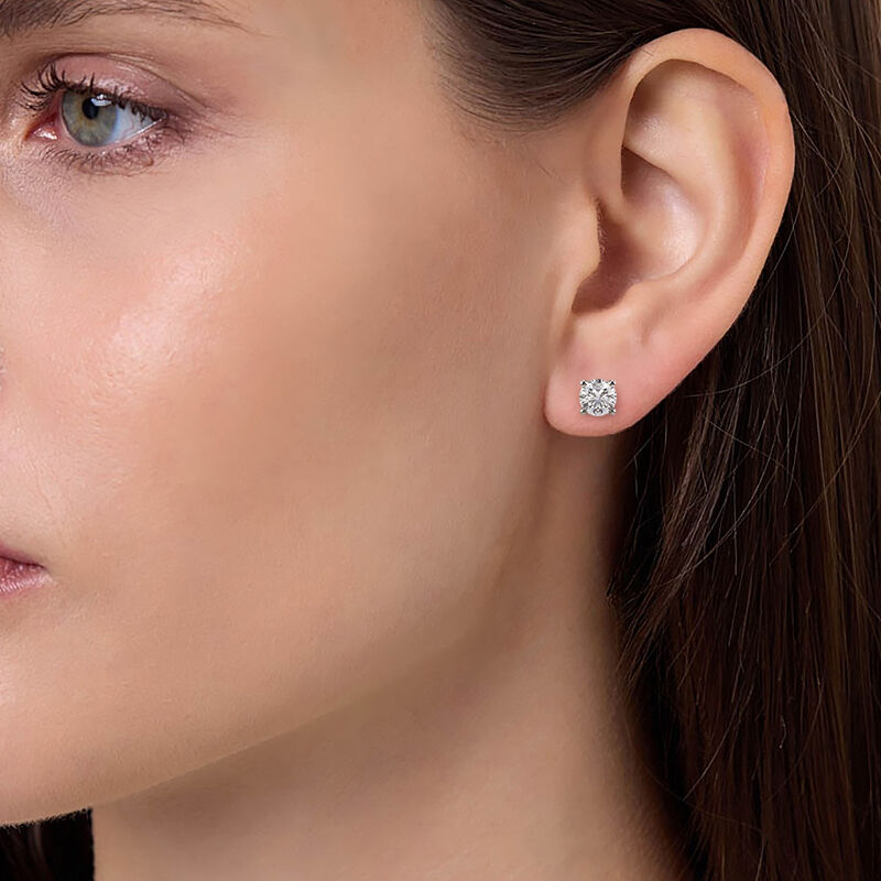 2ct Round Cut Moissanite Stud Earrings